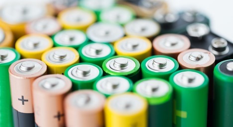 close up of alkaline batteries