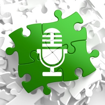 Microphone Icon on Green Puzzle.